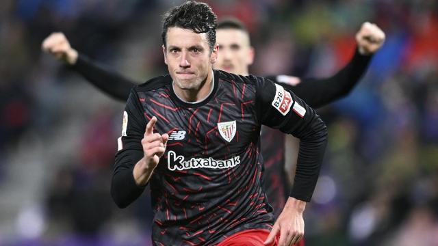 Vesga celebra el gol de penalti contra el Valladolid Vesga celebra el gol de penalti contra el Valladolid