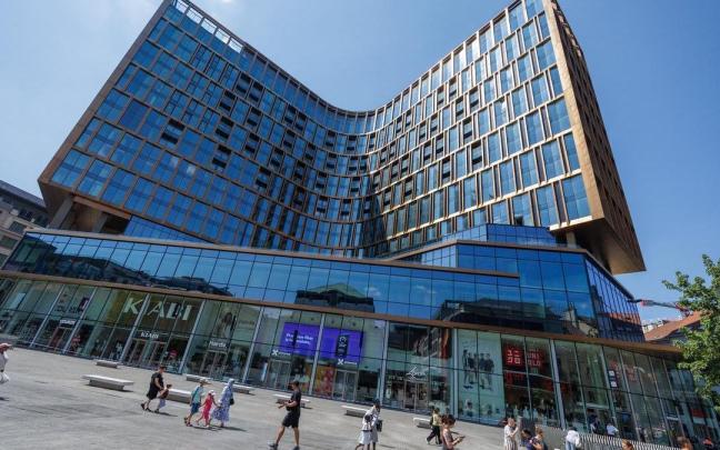 El edificio incendiado en Bruselas.