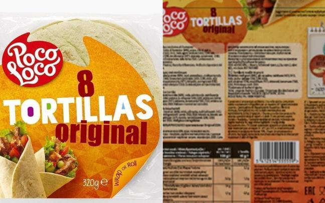 El lote de tortillas afectado. / Aesan El lote de tortillas afectado.