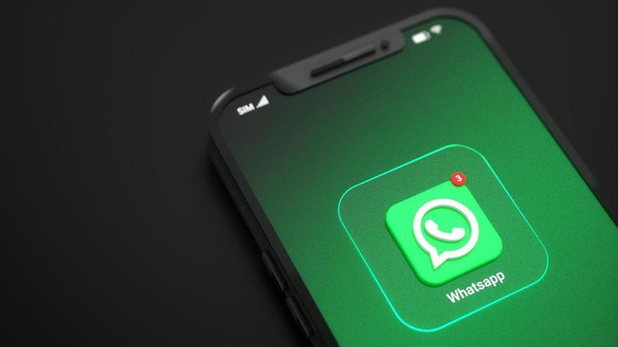 El logotipo de WhatsApp, en la pantalla de un teléfono móvil.