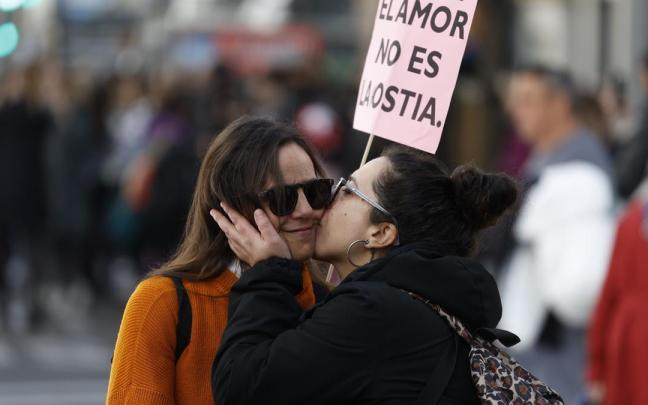 Imagen de una manifestación contra la violencia machista.
