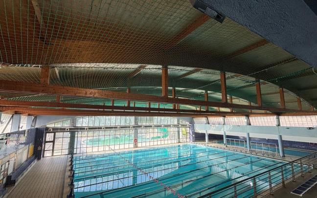 Vista del interior de las piscinas de Agorrosin una vez de acometer la reparación.