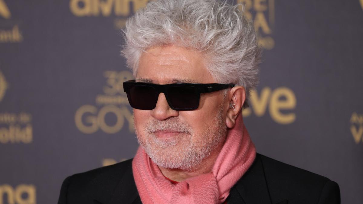 Pedro Almodóvar durante la alfombra roja de los Premios Goya.