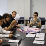 Imagen de la última reunión celebrada por el grupo de trabajo de Bilbao Ekin Kluba en el edificio de la calle Zabalgune Plaza, 11.