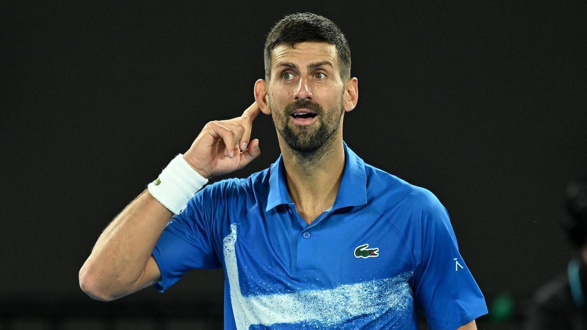 Djokovic durante el partido ante Lehecka en el Open de Australia.