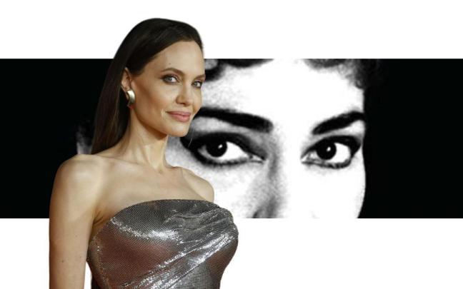 La actriz Angelina Jolie y la soprano Maria Callas La actriz Angelina Jolie y la soprano Maria Callas