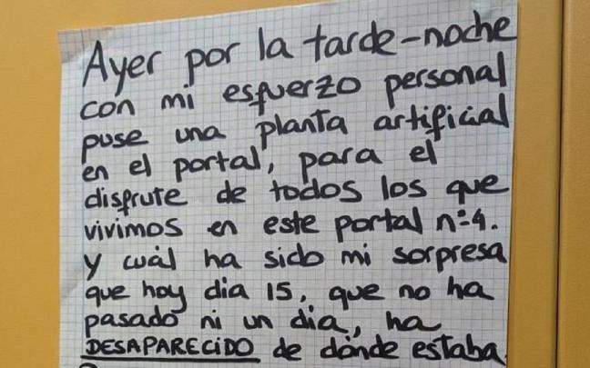 El comienzo de la nota de la vecina. / X (@LiosdeVecinos) El comienzo de la nota de la vecina.