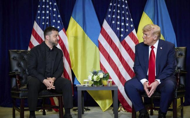 Volodimir Zelenski y Donald Trump durante su encuentro.