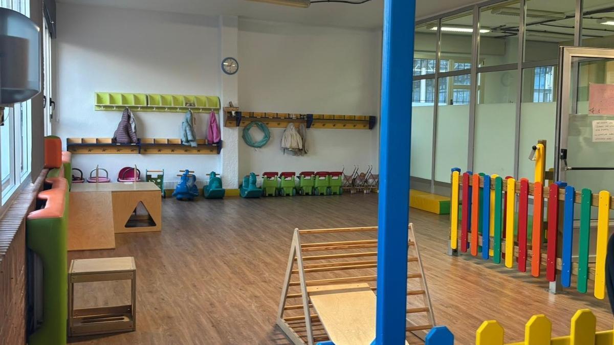 Una de las aulas de la Haurreskola de Lemoa con las paredes renovadas