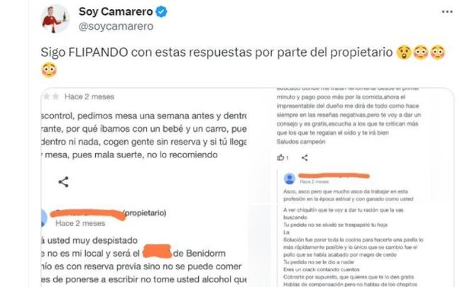 El tuit que adjunta las capturas de pantalla.