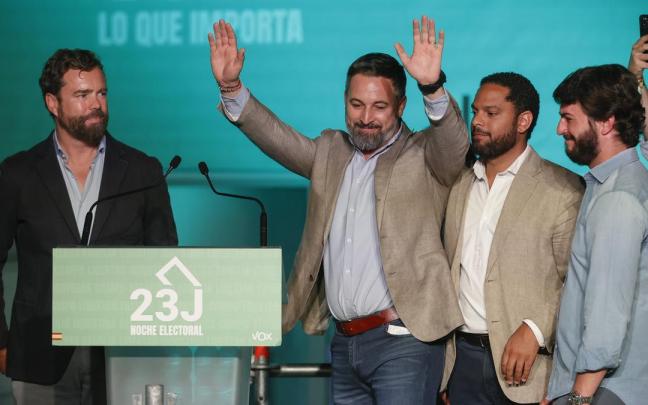 Abascal, tras conocer los resultados electorales.