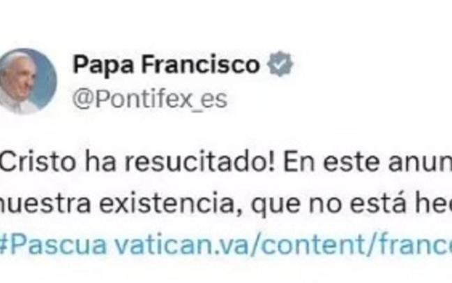 El último tuit del papa Francisco antes de perder la vida y la cuenta de X. / X (@Pontifex_es) El último tuit del papa Francisco antes de perder la vida y la cuenta de X.