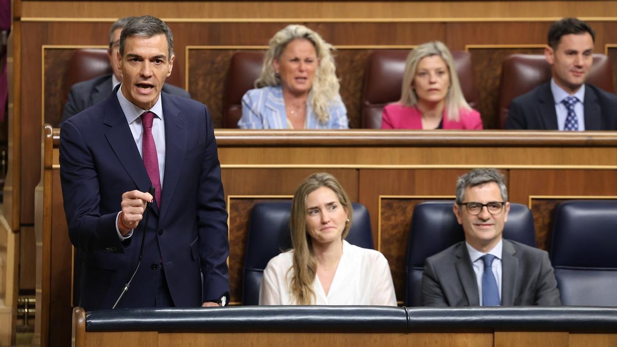 Sánchez, en una sesión de control en el Congreso.