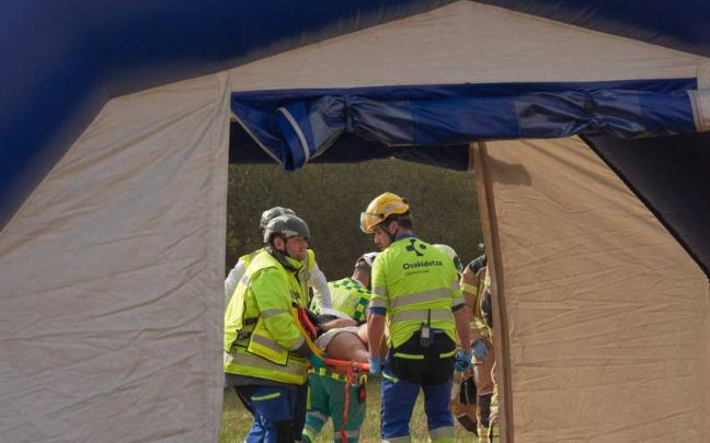 Simulacro de accidente aéreo en el aeropuerto de Foronda. Foto: Departamento de Seguridad del Gobierno Vasco