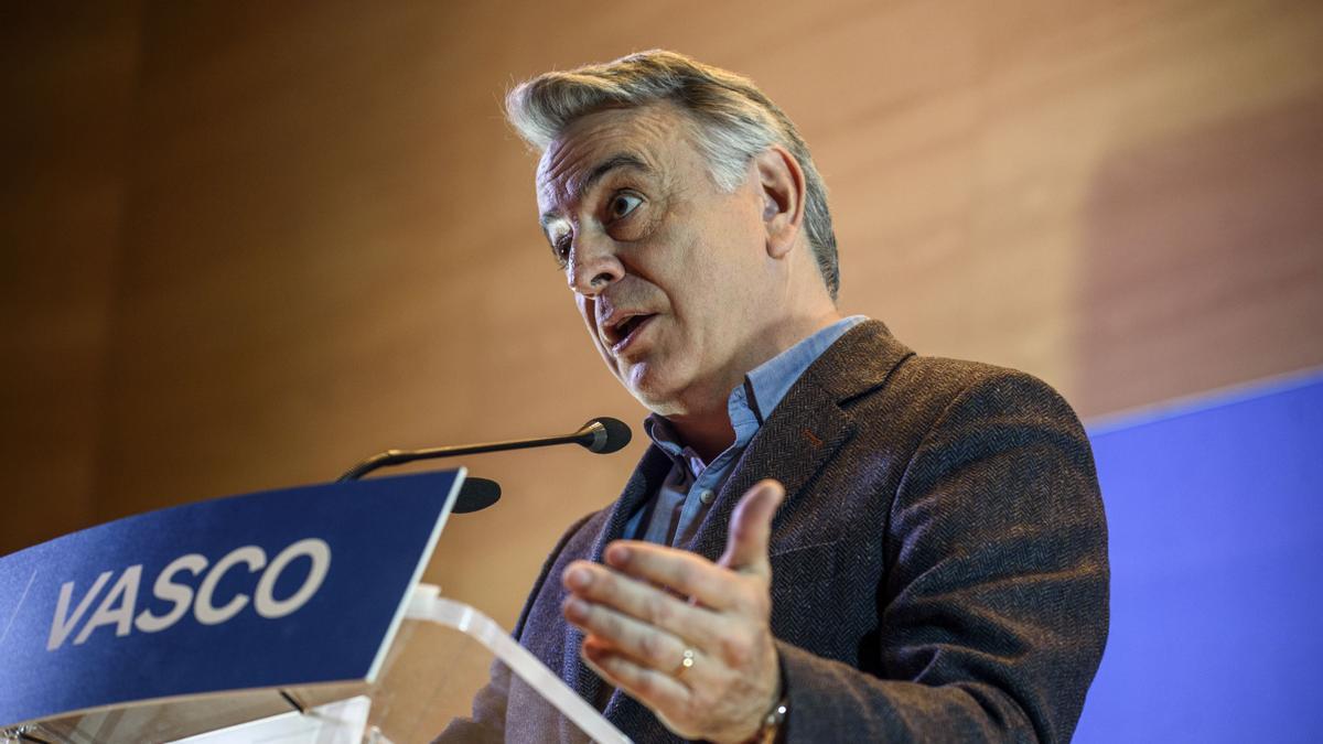 El presidente del PP de la CAV, Javier de Andrés, ayer.