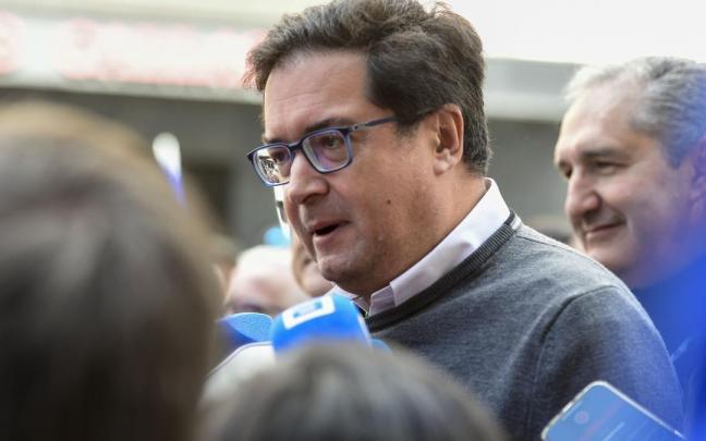 El ministro para la Transformación Digital y de la Función Pública, Óscar López, en la concentración por Europa.