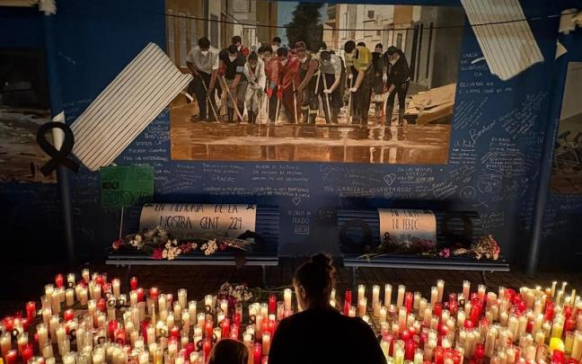 Homenaje en Benetússer a las víctimas de la dana, en el primer aniversario de las inundaciones.