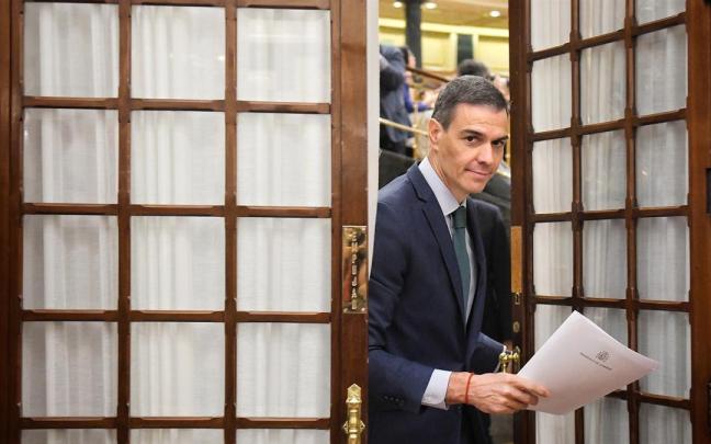 El presidente del Gobierno español, Pedro Sánchez, en el Congreso de los Diputados.