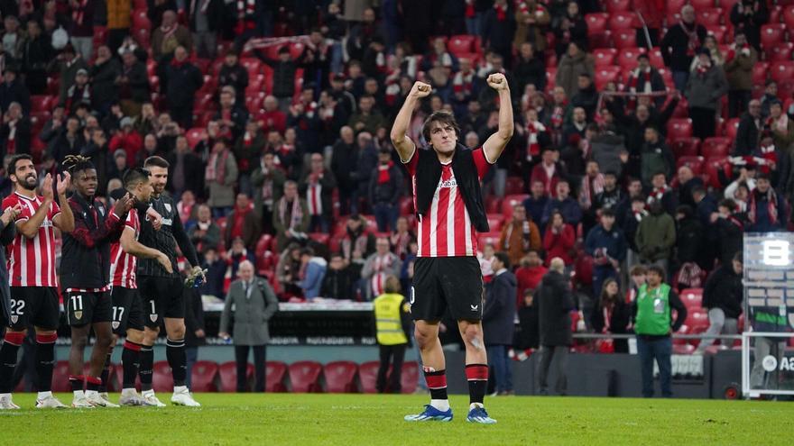 Unai Gómez celebra el pase a semifinales de Copa / DEIA