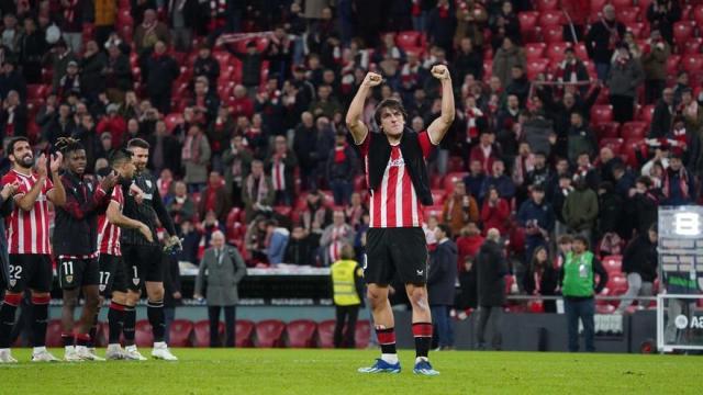 Unai Gómez celebra el pase a semifinales de Copa / DEIA