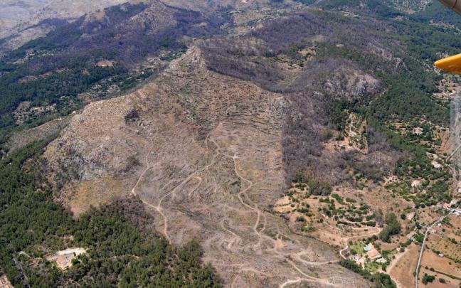 Actuaciones realizadas en la zona del incendio de la Serra de Tramuntana