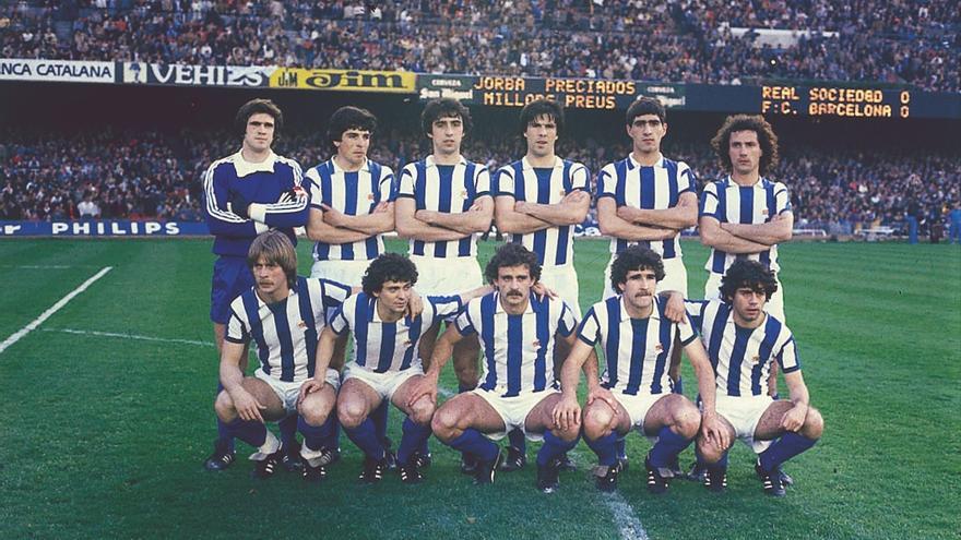 Este fue el primer equipo de la Real que ganó en el Camp Nou en 1979. / N.G.