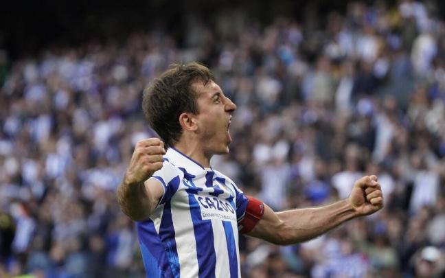 Oyarzabal celebra su gol ante el Getafe. / RUBEN PLAZA