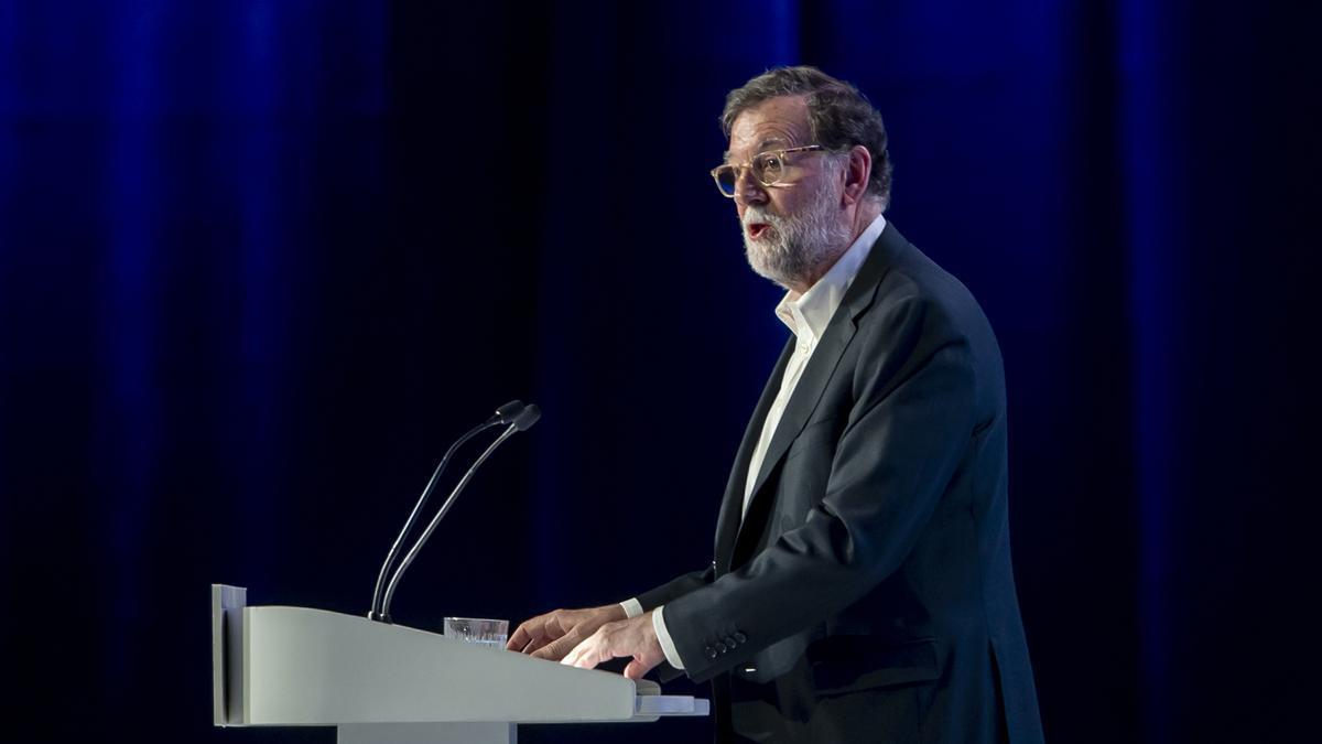 El expresidente del Gobierno, Mariano Rajoy, interviene durante el XXI Congreso Nacional del Partido Popular