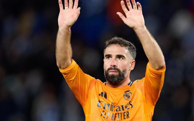 Dani Carvajal, en un partido con el Real Madrid.