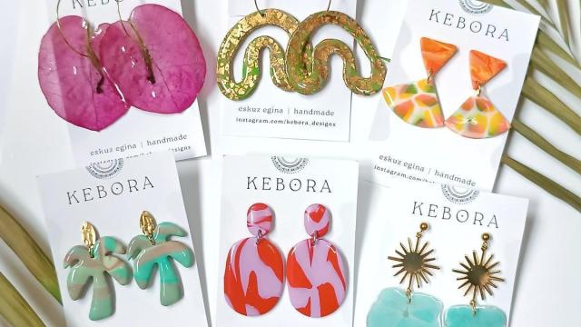 Diferentes pendientes de la firma getxotarra Kebora.