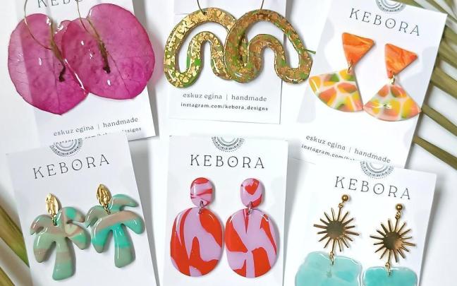 Diferentes pendientes de la firma getxotarra Kebora.