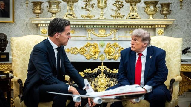 El secretario general de la OTAN, Mark Rutte, se reúne con el presidente de Estados Unidos, Donald Trump