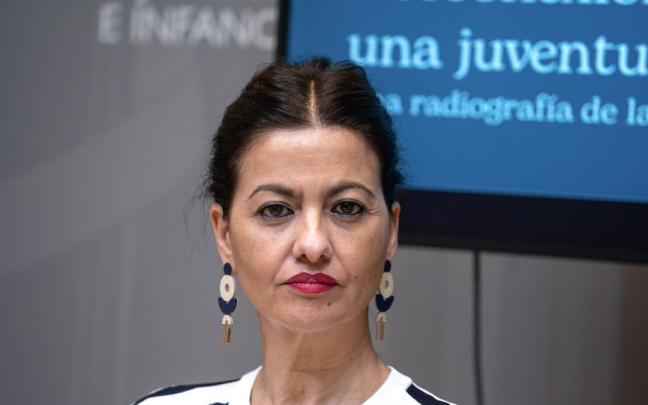 La ministra de Juventud e Infancia, Sira Rego, en la presentación del estudio hoy