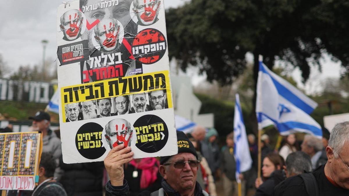 Protesta en Jerusalén contra el Gobierno de Netanyahu.
