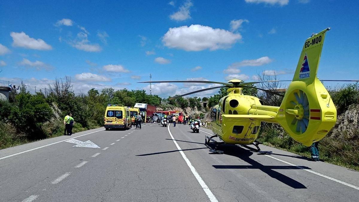 Despliegue medico el pasado lunes tras el accidente.