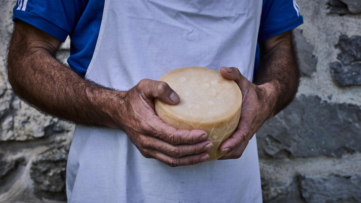 Un queso de Euskal Herriko Mendiko Gazta.