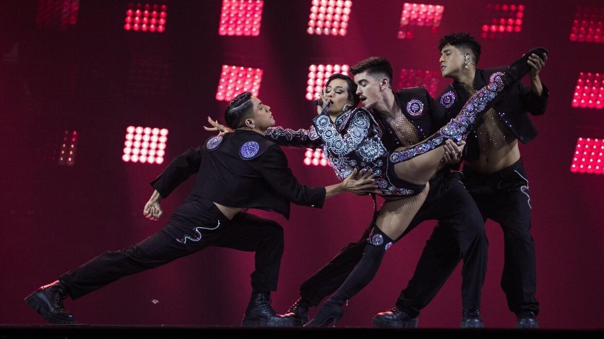 Un momento de la actuación de Chanel en Eurovisión 2022 RTVE