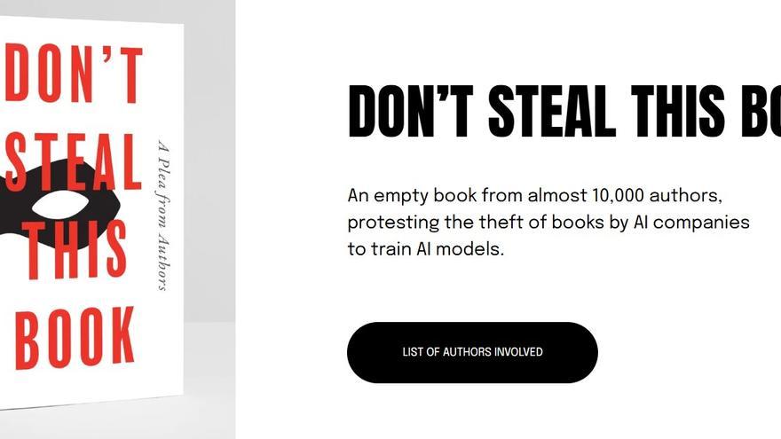 Portada y web de la iniciativa lanzada por escritores británicos.