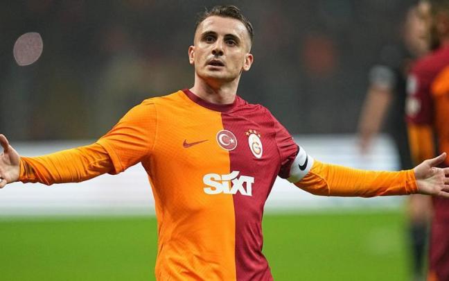 Kerem Aktürkoglu celebra un gol con el Galatasaray. / N.G.