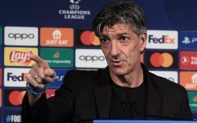 Imanol, durante su comparecencia de prensa en el Parque de los Príncipes. / CHRISTOPHE PETIT TESSON