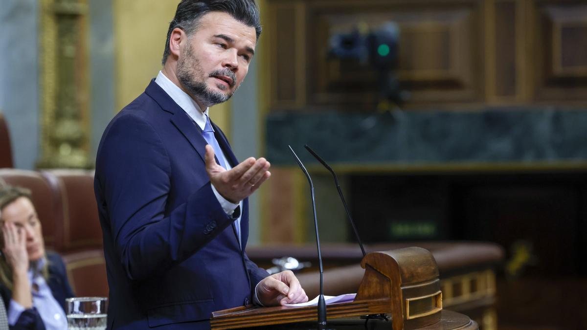 Rufián, durante su intervención en el Congreso de este miércoles.