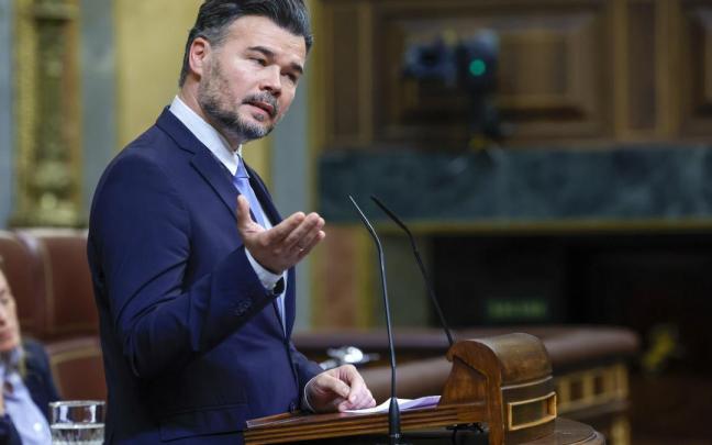 Rufián, durante su intervención en el Congreso de este miércoles.