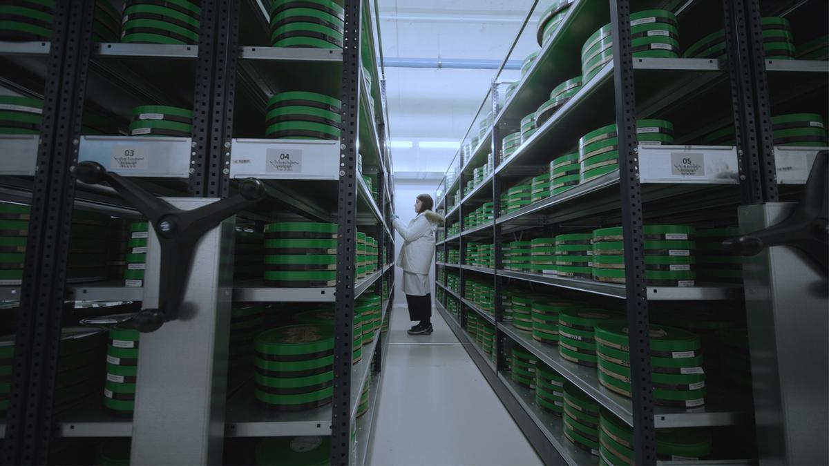 Imagen de los archivos de la Filmoteca Española, donde se almacenan las cintas del NO-DO