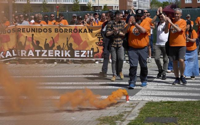 Concentración de trabajadores de Tubos Reunidos en Vitoria-Gasteiz.