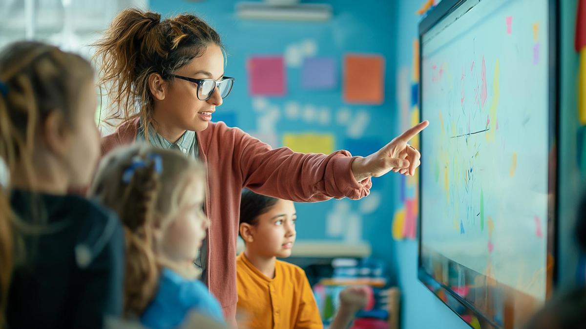 Una profesora dirge el aprendizaje de sus alumnos con materiales generados con IA.