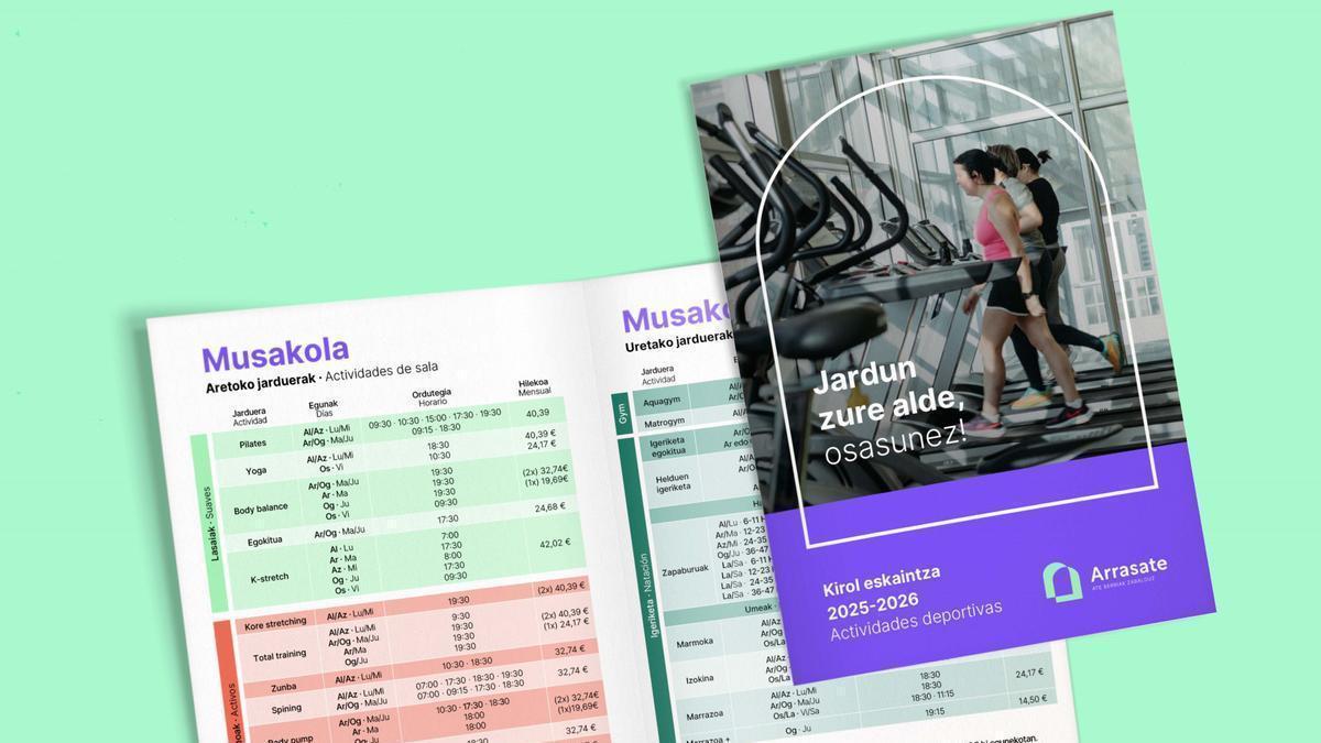 Díptico editado por el Ayuntamiento que recoge la oferta deportiva del nuevo curso.