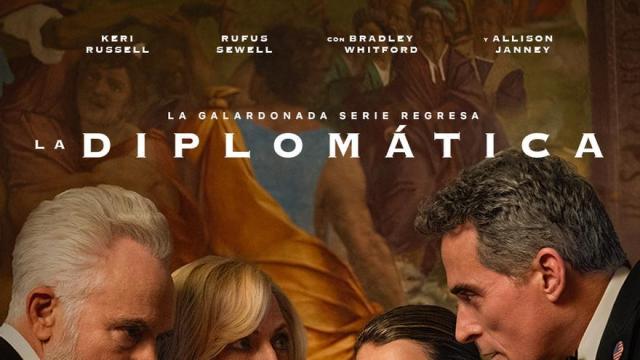 Imagen promocional de ‘La diplomática’ con B. Whitford, A. Janney, Keri Russell y Rufus Sewell
