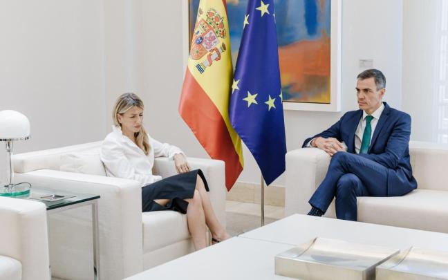 Imagen de la reunión entre Yolanda Díaz y Pedro Sánchez / Carlos Lujan Imagen de la reunión entre Yolanda Díaz y Pedro Sánchez