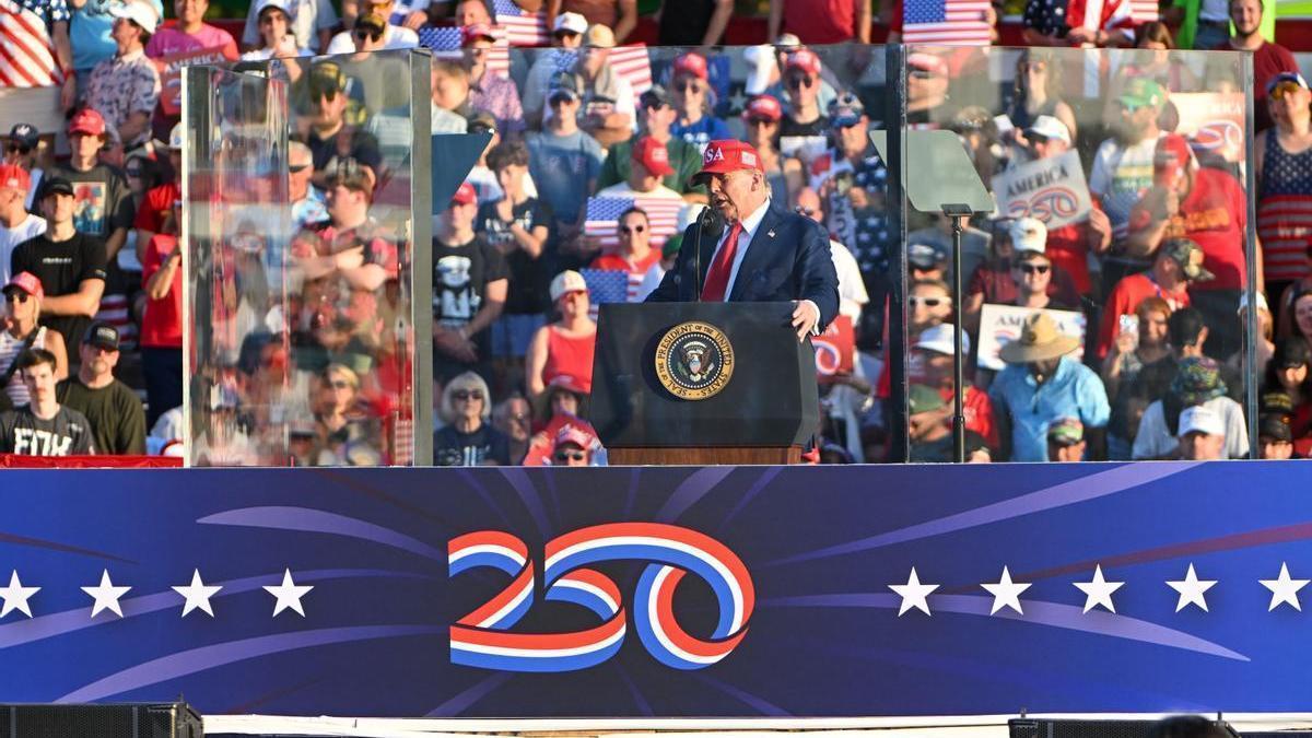 EL presidente de Estados Unidos, Donald Trump, en el evento 'América 250'.