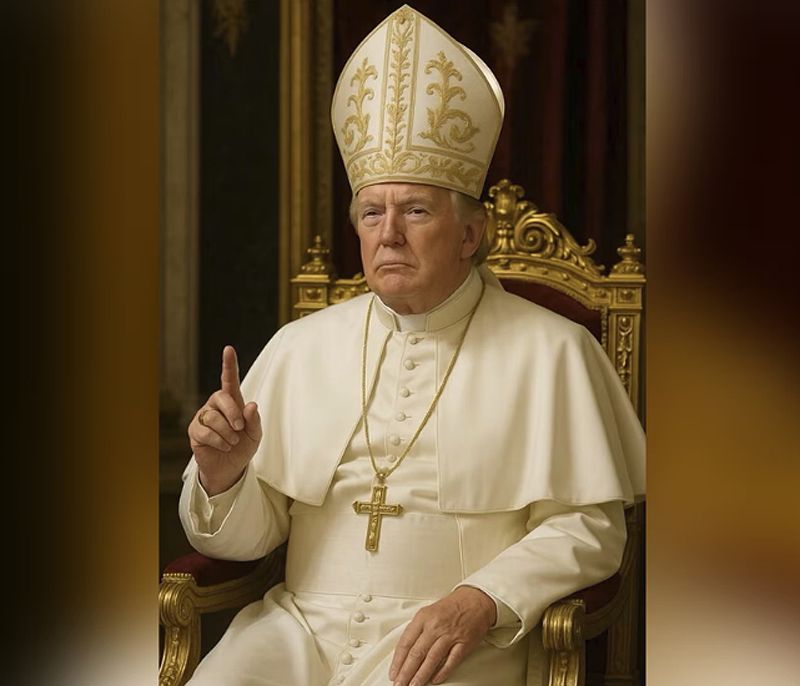 Donald Trump, vestido de Papa.